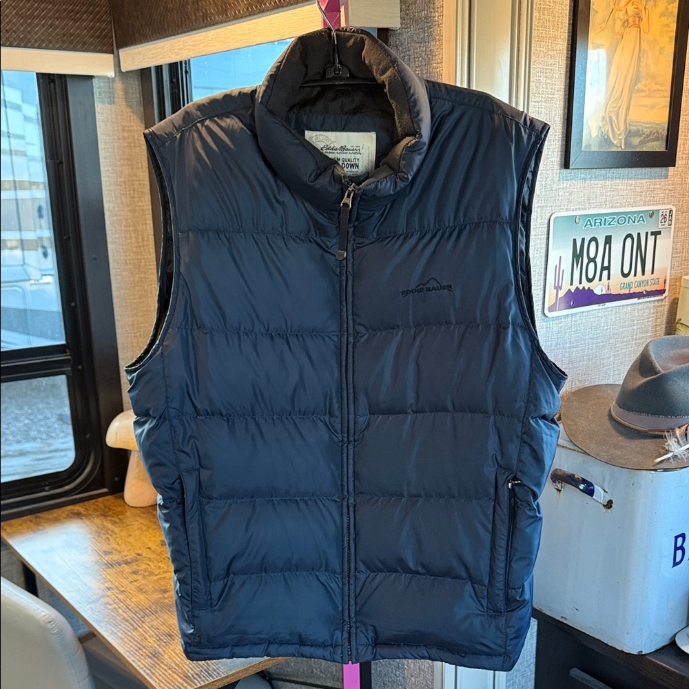 Eddie Bauer Navy Blue Down Puffer Vest